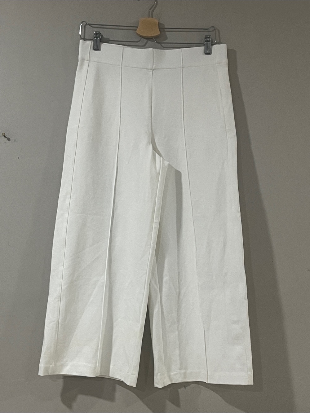 Jones New York White Wide-Leg Cropped Trousers